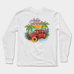 Tropical holiday summer sunset beach Long Sleeve T-Shirt